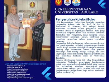 UPA Perpustakaan Universitas Tadulako Terima Sumbangan Buku Karya Guru Besar Ekologi