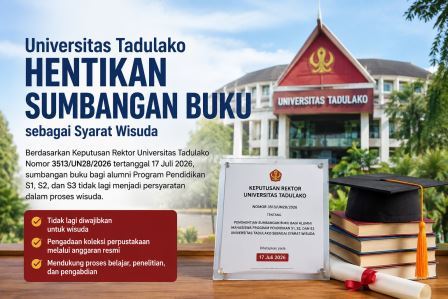Universitas Tadulako Resmi Hentikan Sumbangan Buku Alumni sebagai Syarat Wisuda