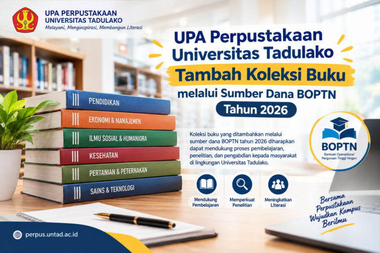 UPA Perpustakaan Universitas Tadulako Tambah Koleksi Buku melalui Sumber Dana BOPTN Tahun 2026